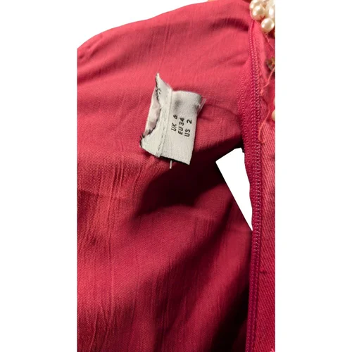 ASOS LUXE – Sukienka Koralowa Perły Cekiny Outlet R. 34 - zdjęcie 9