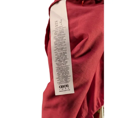 ASOS LUXE – Sukienka Koralowa Perły Cekiny Outlet R. 34 - zdjęcie 10