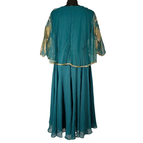 Butik Premium – Suknia Szmaragdowa Złote Koraliki Gatsby R. 38/40 - zdjęcie 4