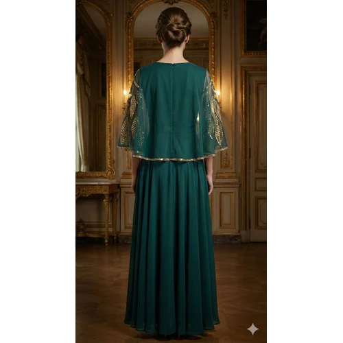 Butik Premium – Suknia Szmaragdowa Złote Koraliki Gatsby R. 38/40 - zdjęcie 8