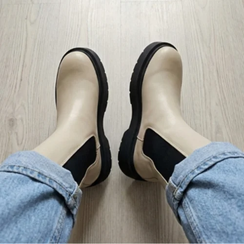 Tommy Jeans ACE – Beżowe Botki na Platformie 40 - zdjęcie 12