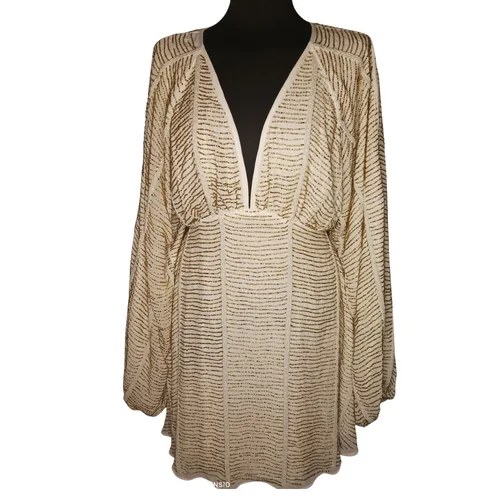 ASOS DESIGN – Złota Cekinowa Sukienka Mini Champagne R. 36 - zdjęcie 2