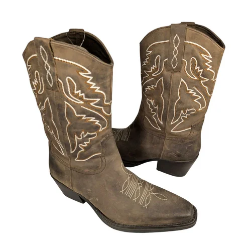 ASOS Design – Męskie Kowbojki Western z Haftem Brązowe R. 47 - zdjęcie 4