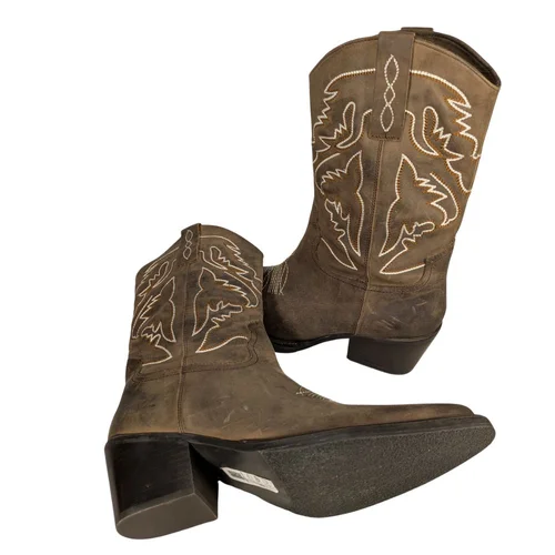 ASOS Design – Męskie Kowbojki Western z Haftem Brązowe R. 47 - zdjęcie 5