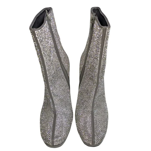 ASOS Design – Botki Srebrne Cyrkonie Platforma R. 40,5 - zdjęcie 2