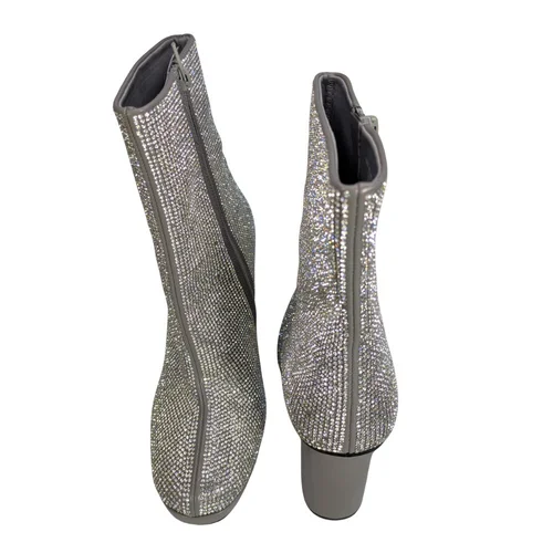 ASOS Design – Botki Srebrne Cyrkonie Platforma R. 40,5 - zdjęcie 3