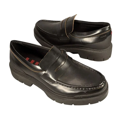 HUGO – Męskie Półbuty ze Skóry Naturalnej Chunky Black 42 - zdjęcie 4