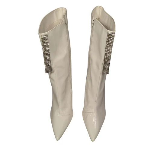 Public Desire – Kremowe Botki Słupek Nude R. 37 - zdjęcie 2