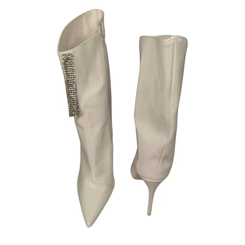 Public Desire – Kremowe Botki Słupek Nude R. 37 - zdjęcie 3