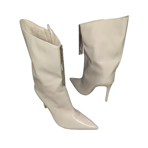 Public Desire – Kremowe Botki Słupek Nude R. 37 - zdjęcie 4