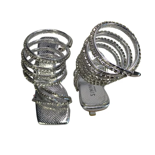 SIMMI London – Srebrne Sandały Spiralne z Cyrkoniami Snake Spiral R. 36 - zdjęcie 3