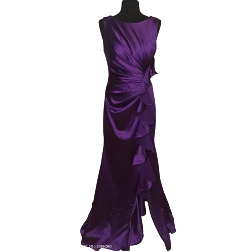 SAYGI – Satynowa Suknia Maxi Amethyst Mermaid Knot R. 42 (XL) - zdjęcie 2