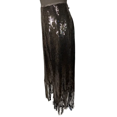 River Island Plus – Spodnie Cekiny i Frędzle Czarne R. 50 - zdjęcie 5