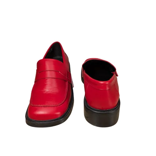 Topshop Premium – Czerwone Skórzane Mokasyny Made in Spain 40 - zdjęcie 6