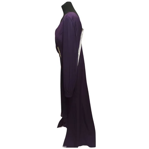 CARMEN – Śliwkowa Suknia Maxi Royal Plum z Klamrą R. 44 (XXL) - zdjęcie 3