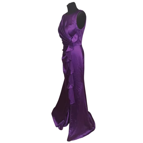 SAYGI – Satynowa Suknia Maxi Amethyst Mermaid Knot R. 42 (XL) - zdjęcie 3