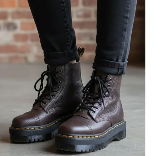 Dr. Martens Sinclair – Brązowe Botki na Platformie 36 - zdjęcie 8