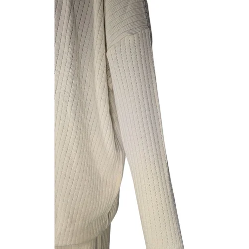 Alaçatı Stili Dzianinowy Komplet Kremowy (Bluza + Spodnie) - zdjęcie 7