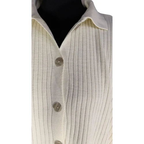 Alaçatı Stili Dzianinowy Komplet Kremowy (Bluza + Spodnie) - zdjęcie 8