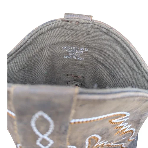 ASOS Design – Brązowe Skórzane Kowbojki Męskie 47 (Wkładka 31 cm) - zdjęcie 2