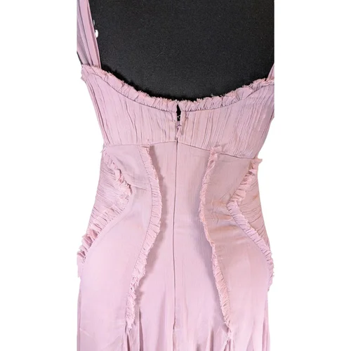 ASOS Design – Romantyczna Różowa Sukienka Maxi Raw Hem 34 - zdjęcie 3