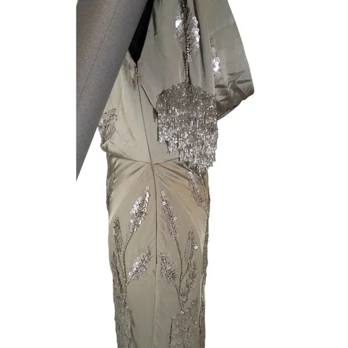 ASOS Design –Złota Suknia Maxi Art Deco z Frędzlami 40 - zdjęcie 3