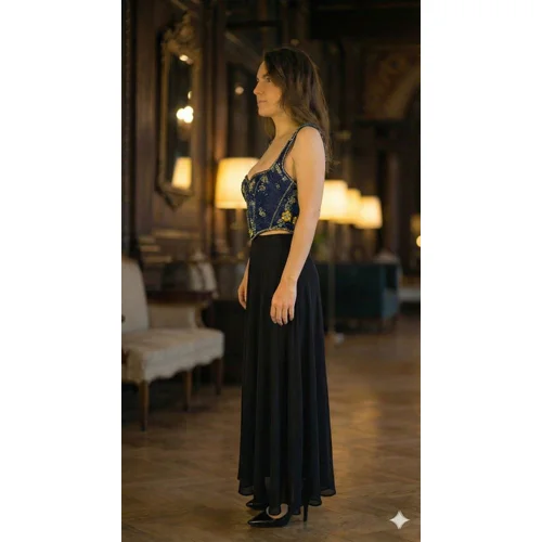 ASOS Design – Top Gorsetowy Granatowy z Koralikami i Cekinami R. 36 - zdjęcie 9