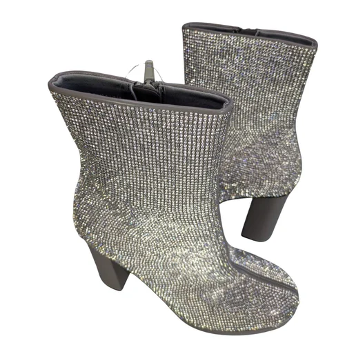 ASOS Design – Szare Botki z Kryształkami na Słupku 40.5 (Wkładka 26 cm) - zdjęcie 4