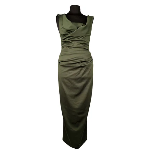 ASOS Design – Oliwkowa Sukienka Maxi z Drapowanym Dekoltem 38 - zdjęcie 4