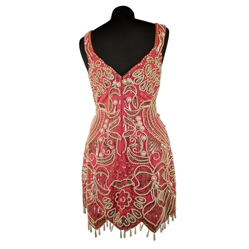 ASOS Design – Różowa Sukienka Mini z Koralikami 34 - zdjęcie 7