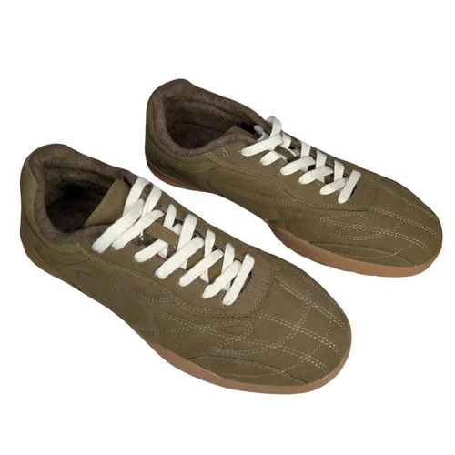 ASOS Design Oliwkowe Sneakersy Retro Suede Gum Sole 45 - zdjęcie 3