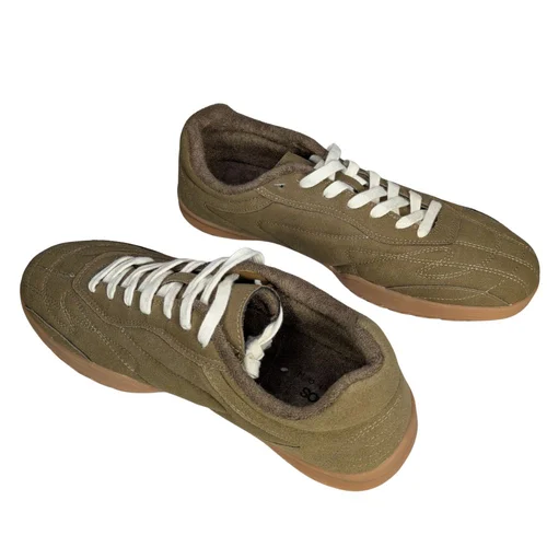 ASOS Design Oliwkowe Sneakersy Retro Suede Gum Sole 45 - zdjęcie 6