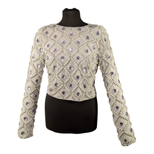 Asos Design Bolerko z Perłami i Kryształkami Srebrne 36 S - zdjęcie 2