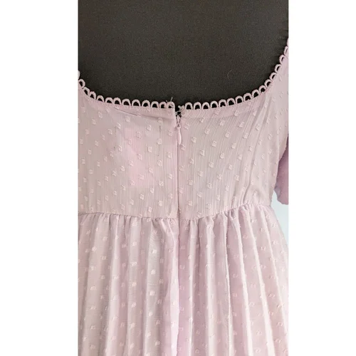 Liliowa plisowana sukienka maxi ASOS Maternity Bufiaste rękawy Rozmiar 38 - zdjęcie 9