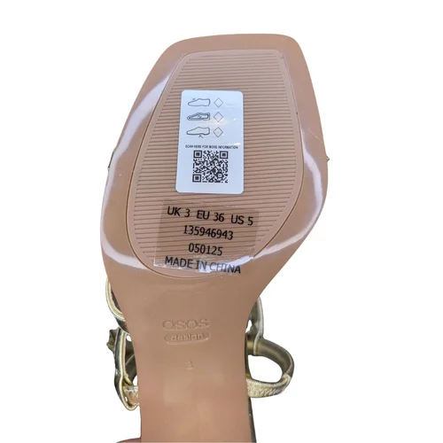 Sandały na Obcasie z Paskami ASOS DESIGN Złote 36 - zdjęcie 2