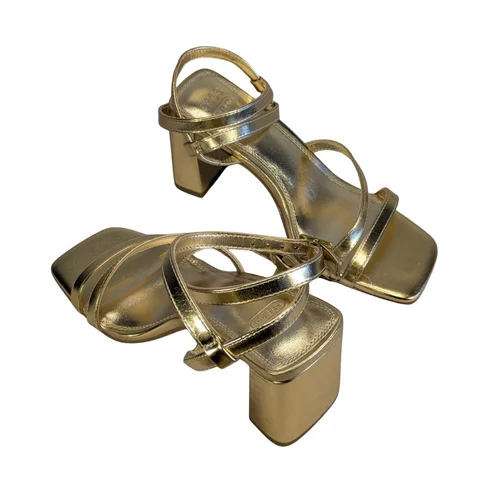 Sandały na Obcasie z Paskami ASOS DESIGN Złote 36 - zdjęcie 4