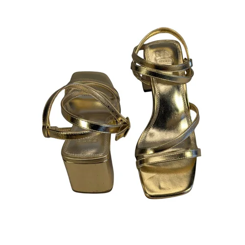 Sandały na Obcasie z Paskami ASOS DESIGN Złote 36 - zdjęcie 7