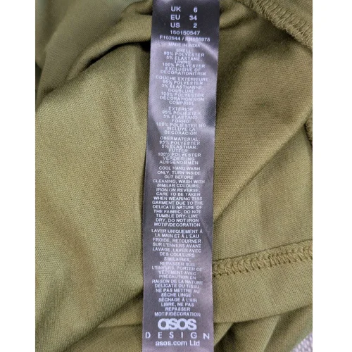 Oliwkowa wieczorowa sukienka maxi ASOS DESIGN Cekiny Koraliki Rozmiar 34 - zdjęcie 16
