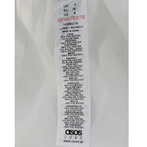 Biała Sukienka Mini ASOS LUXE z Tiulem i Kryształkami Rozmiar 36 - zdjęcie 15