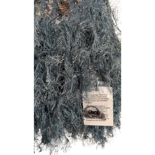 ASOS Edition – Niebieska Sukienka Mini z Piórami i Cekinami 34 - zdjęcie 6