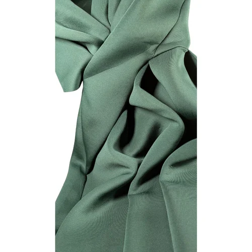 Elegancka Suknia Midi Asymetryczna ASOS Ciemnozielona 36 - zdjęcie 3