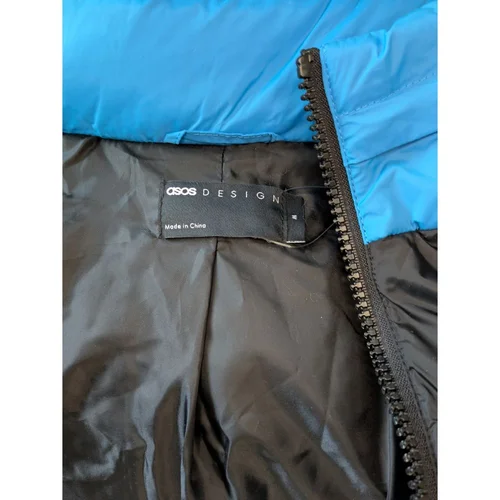 Męska Kurtka Puchowa Puffer ASOS DESIGN Niebiesko-Czarna M - zdjęcie 7