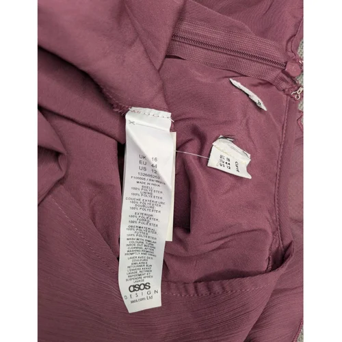 Plisowana Suknia Maxi z Falbanami ASOS Brudny Róż 44 - zdjęcie 5