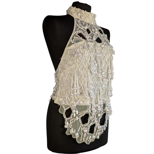 ASOS Premium – Perłowy Top Halter Neck Embellished 40 (L) - zdjęcie 3