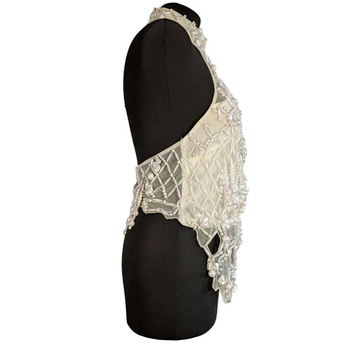 ASOS Premium – Perłowy Top Halter Neck Embellished 40 (L) - zdjęcie 4