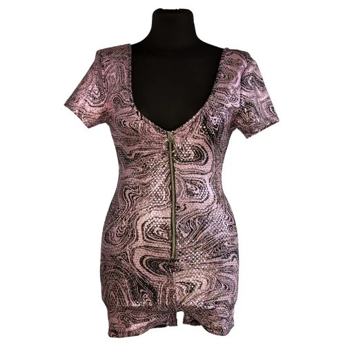 AsYou Błyszczący Romper z Wycięciem na Plecach Różowy 34 XS - zdjęcie 2