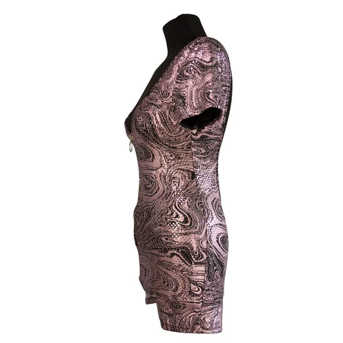 AsYou Błyszczący Romper z Wycięciem na Plecach Różowy 34 XS - zdjęcie 4