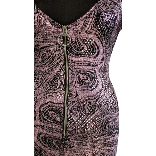 AsYou Błyszczący Romper z Wycięciem na Plecach Różowy 34 XS - zdjęcie 9