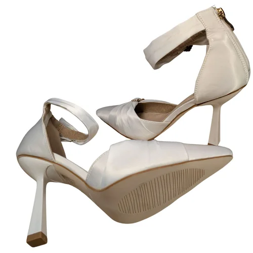 Be Mine Alanna – Ślubne Sandały na Szpilce Ivory Biżuteryjne Serce 38 - zdjęcie 5