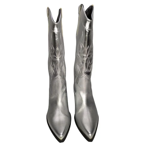 Bershka Metallic Silver Cowboy Boots – Srebrne Kowbojki Damskie 39 - zdjęcie 6